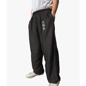 Kung Fu Pants Wing Chun Tai Chi Style with Pockets, Loose Pant Rayon V3 M