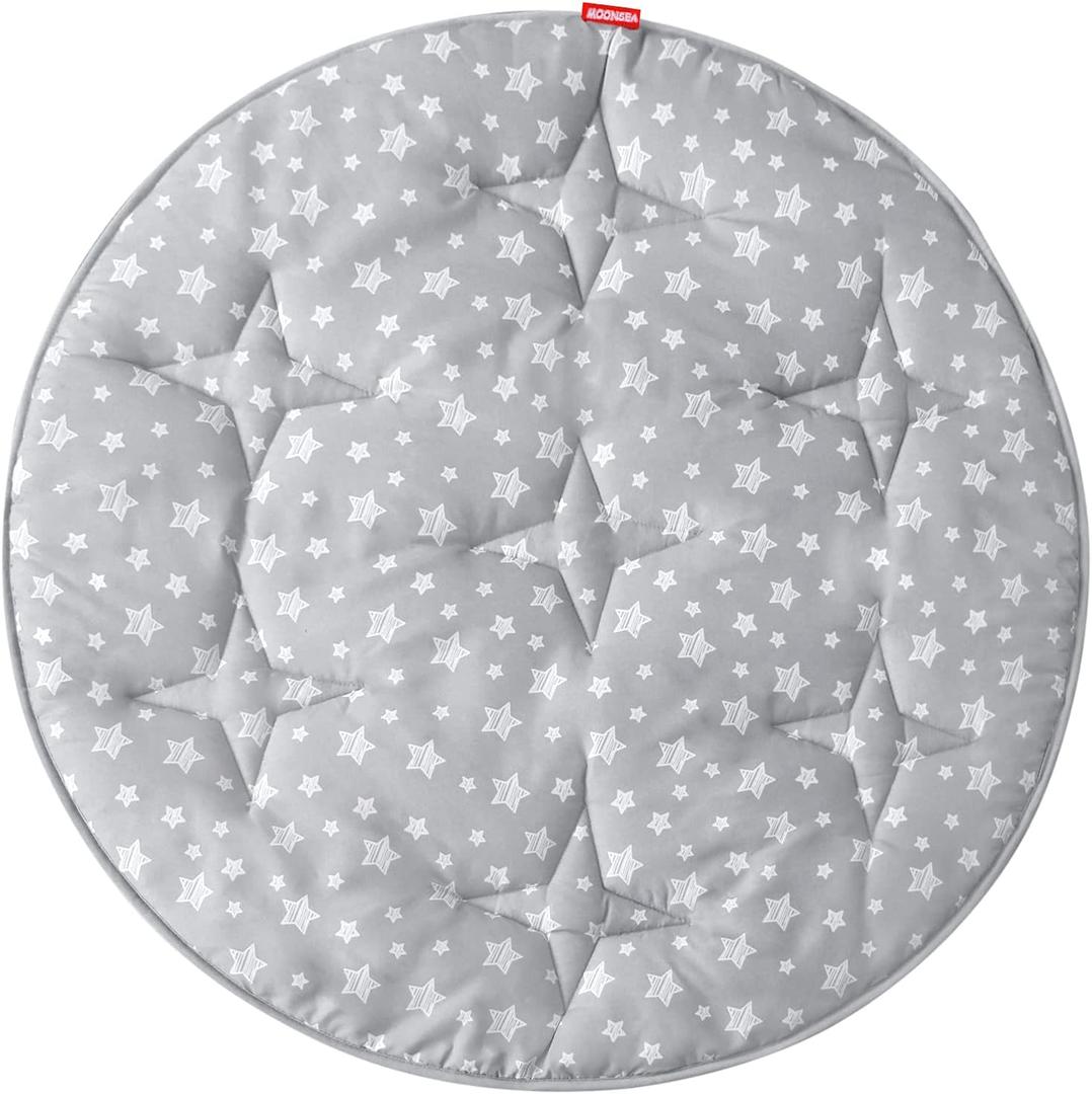 Baby Play Mat, Pop Up Play Tent Mat, Kids Padded Floor Mat Round, Anti Slip Kids Play Tents Indoor Playhouses Mat, 40"x40" Round Area Rug, Pop Up Toddlers Play Pad (Round, D=40 Inch, Star)