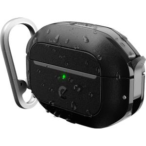 Keybudz for AirPods Pro Case with Lock - Fully Waterproof AirPods Pro 2nd Generation Case Cover - Keychain, Rugged Tough Protection, Hard Shell and Carabiner for USB-C/Lightning (Carbon Black)