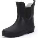 Hehainom Toddler Kids Rain Boots for Girls Boys Waterproof Rainboots Easy-on Light Weight Chelsea Rain Shoes (3 Little Kid, Black)