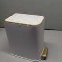 Small Bathroom Trash Can with Lid Soft Close, 5L / 1.3 Gallon Slim Garbage Can with Removable Inner Bucket, Step Stainless Steel Trash Bin for Office, Bathrooms, Bedroom, Living Room (White)