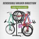 Sttoraboks 3 Bikes Floor Stand, Adjustable Bicycle Parking Rack with Hook for Garage, Indoor, Outdoor, Metal Cycle Storage Organizer Rack for Mountain, Road and Kids Bikes, Max Tire Width 2.5, Black