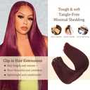20 Inch #99J Burgundy Straight Clip in Human Hair Extensions 120g 7pcs Knotless Thick And Soft Wine Red Clip ins Straight Hair Extensions for Women