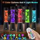 17 Colors Changing Liquid Motion Lamp with Remote,15.6" LED Night Light Relaxing Table Lamp for Kids & Adults, Liquid Light for Bedroom Home Decor (Black)