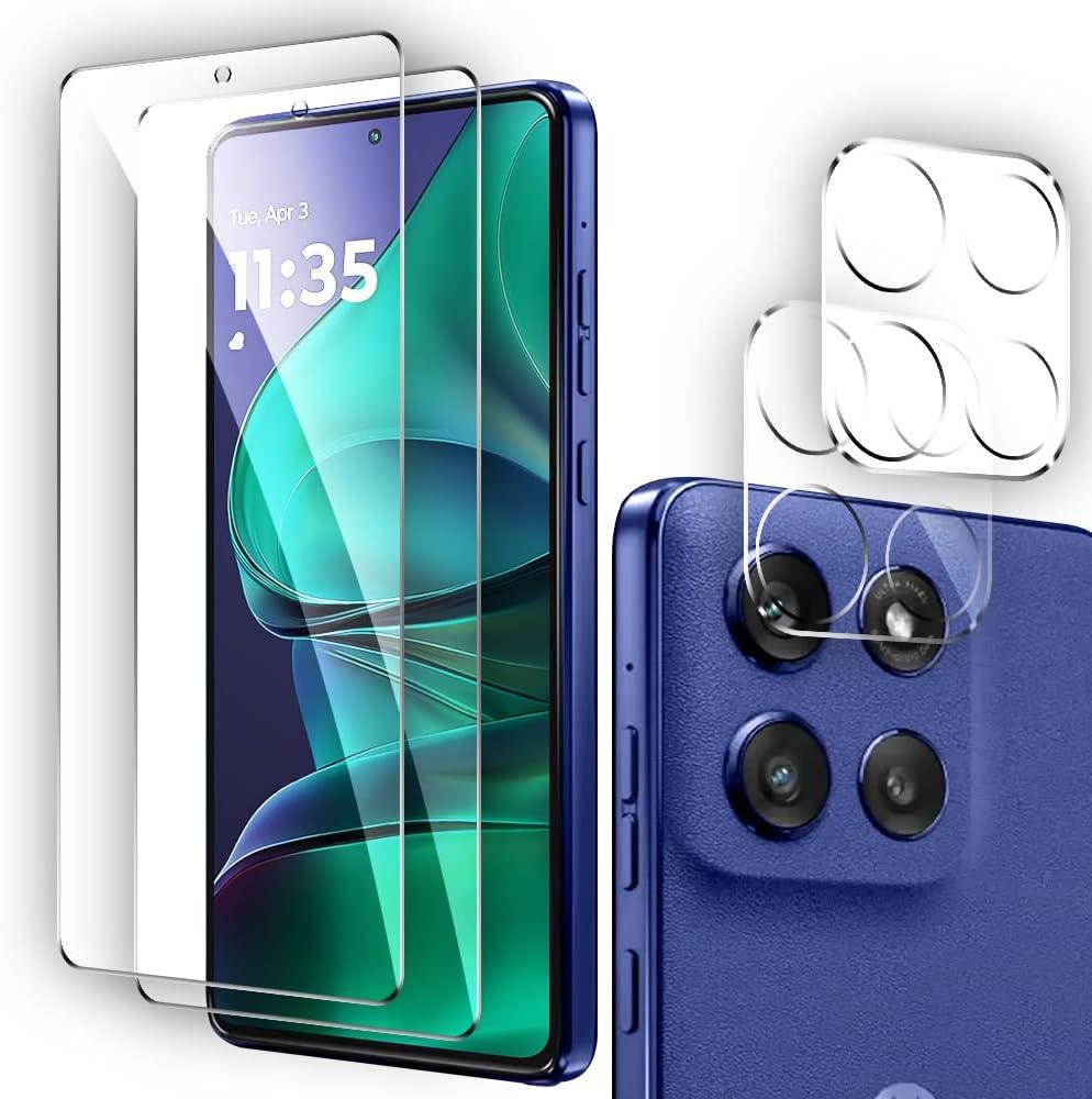 RONFUS 2 Pack Tempered Glass Screen Protector for Motorola Moto G 5G 2025 with 2 Pack Camera Lens Protector,Ultra HD, Anti-fingerprint Case Friendly