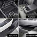 SENSHINE Center Console Liner for Nissan Rogue Accessories 2021 2022 2023 2024 2025 2026 Cup Holder Insert Coaster Door Pocket Mats Non-Slip Pad Anti Dust Interior Trim 17PCs Set (Black Trim)