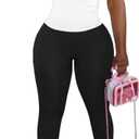 PINSV 2 Piece Sets for Women Summer Workout Sets Short Sleeve Top Jogger Legging Pants Track Suits Black B L