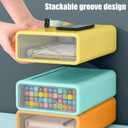 Desk Organizer with Drawers, Stackable Storage Drawers with Compartments Desktop Organization for Office Supplies, Makeup, Pencils, Tape, Erasers, Paperclips, Chargers (4 Pack)