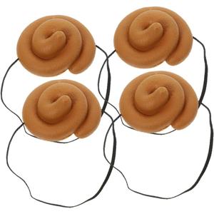 4Pcs Cartoon Poop Hat Funny Costume Headgear for Parties Realistic Poop Design for Cosplay Games Interactive Fun for Halloween Events Novelty Poop Props