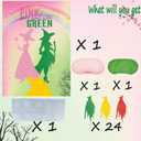 Wicth Birthday Party Decorationas Favors,Pink The Broom on The Wicth Game,Pin and Green Party Decorations Supplies