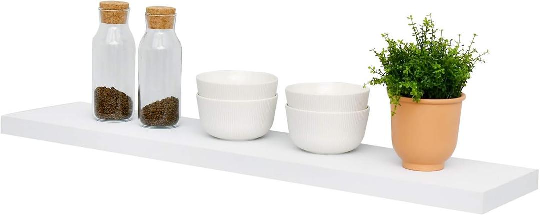 WELLAND Simons Floating Wall Shelf Ledge Shelves(36-inch, White)