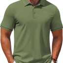 COOFANDY Mens Polo Shirt Short Sleeve Moisture Wicking Quick-Dry Golf Polo Athletic Tennis Collared T-Shirts (S)