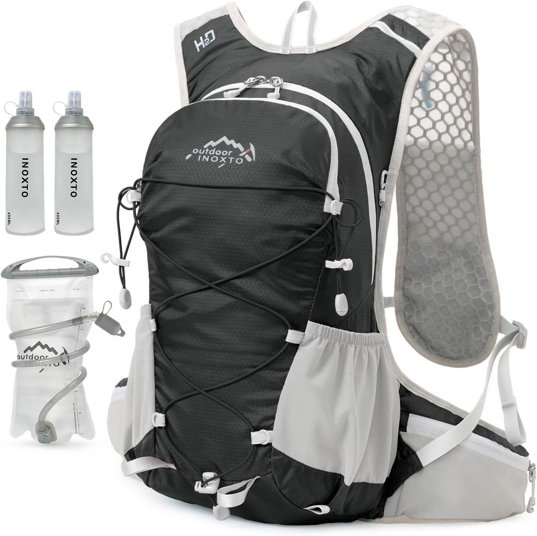 IX INOXTO Hydration Backpack, 18L Lightweight Hiking Backpack with 2L Water Bladder Daypack Women Men, Water Backpack Insulated Hydration Pack for Hiking, Running, Festival, Cycling
