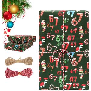 67 Christmas Wrapping Paper, Funny 67 Edition Wrapping Paper, Unique Six Seven Festive wrapping Papers, Gift Wrap Paper for Xmas, Party, Wrap Your Presents in Holiday
