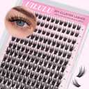 UILULU Lash Clusters Kit 168 Individual Clusters False Eyelashes, DIY Cluster Eye Lash Extensions Kit with Bond & Seal, Remover, Tweezers, Fake Eyelash D Curl-0.07-10-16MM(U24 Lash Kit)