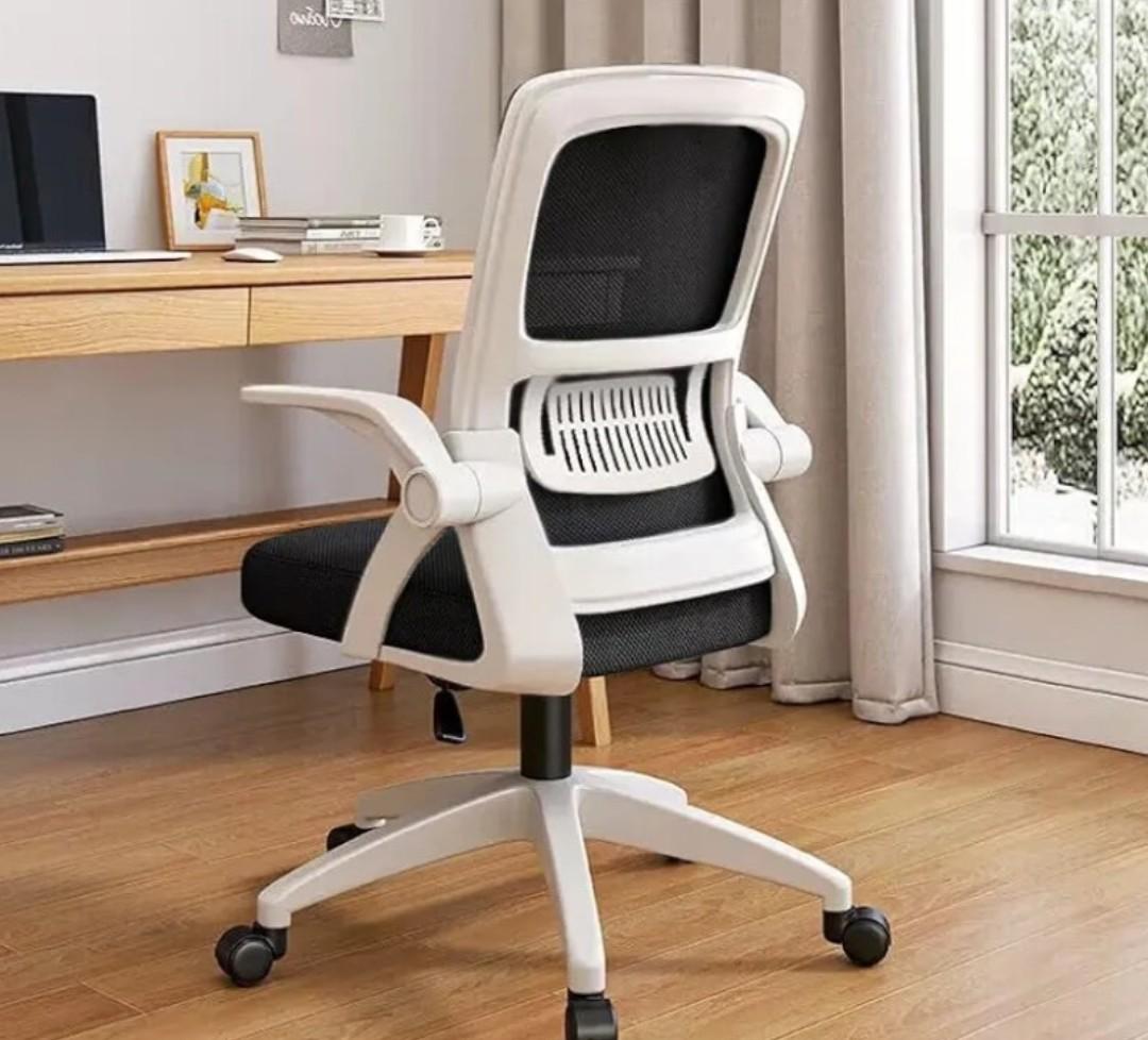 Home Office Chair Ergonomic Breathable Mesh Chair High Back with Adjustable Height Swivel with Flip-Up Arms and Lumbar Support