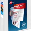 Avery Heavy-Duty View 3 Ring Binder, 1.5 Inch One Touch Slant Rings, 375-Sheet Capacity, DuraHinge, 2.1 Inch Wide Spine, Customizable Clear Cover and Spine, 1 White Binder (79795)