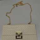 Clutch Handbag for Women, Woven Shoulder Crossbody Bag Evening Purse for Prom, Cocktail, and Wedding (Beige)