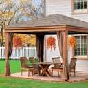 Artificial Fall Flowers for Outdoor, 4 Pcs Faux Pansy Fake Mums Plant Hanging Flowers Outdoor Fall Decor, UV Resistant No Fade Silk Flower for Front Door Porch Planter Patio Yard Garden(Orange)