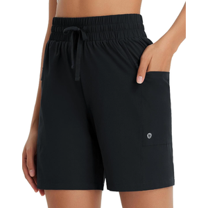 baleaf Women's 7" Athletic Shorts Quick Dry Running Workout Lightweight High Waisted Long Shorts with Pockets, M