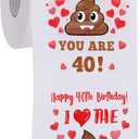 40th Birthday Gifts for Women, Men, Her, Him - Happy Prank Toilet Paper - 40th Birthday Decorations, Party Supplies Favors - 40 Years Old Funny Gag Gift Ideas, Novelty Bday Present for Friends, Family