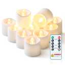 Homemory 12Pack 400+Hour Remote Control Flameless Candles, 2/4/6/8H Timer Led Votive Candles, Battery Operated Tea Lights for Wedding Table Centerpiece, Holidays, Halloween Pumpkins, Christmas Decor