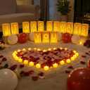 Valentines Day Decorations - It was Always You Light Up Letters Luminary Bags, Romantic Decorations Special Night with Bright LED Candles and Fake Rose Petals, Engagement Party & Proposal Decor kit