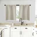 NICETOWN Blackout Curtains for Living Curtains, Room Darkening Window Curtain Panels, Easy-Care Solid Thermal Insulated Draperies/Drapes for Daughter Room (Natural, 2 Panels, 29 by 20), Natural 