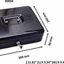 SentrySafe Black Money Saving Box with Cash Tray and Key Lock, Portable Safe Box with Carrying Handle, 0.21 Cubic Feet, 3.75 x 12 x 9.3 Inches, CB-12