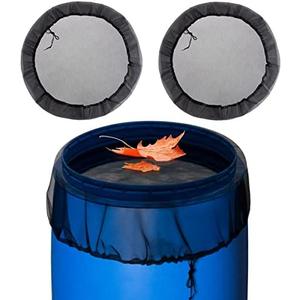 Mesh Cover for Rain Barrels - 2pcs 39in Rain Barrel Netting with Drawstring, Water Collection Buckets Tank Protector Screen for Preventing Fallen Leaves in Outdoor Garden Eaves