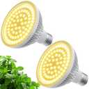Grow Light Bulbs for Indoor Plants Full Spectrum, LED Grow Light Bulb 18W(180W Equivalent) 3500K Warm Light,PAR30 E26 Base for Regular Lamps,High PPFD for Plant Growing and Seed Starting2 Pack.