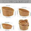 Set of 3 Rattan Bread Basket, 3 Sizes Stackable