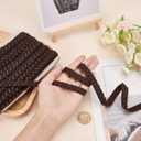 BENECREAT 15 Yard Faux Leather Braid Trims Coconut Brown Flat Braid Strap Trim Lace Ribbon for Home Decor DIY Sewing Craft, 1/2 inch(13mm) Wide