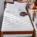 Bedsure Twin XL Mattress Pad - Soft Mattress Topper for College Dorm Room Essentials, Extra Long Twin Quilted Fitted Bed Cover Protector with 8-21 Inches Deep Pocket, Washable, White, 39x80 Inches