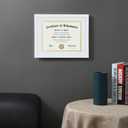 ELSKER&HOME 11x14 Diploma Frame, 8.5x11 Certificate&Document with Mat or 11x14 Inch Without Mat, White Frames, Display Degree or Award Frames (Double Mat, White with White Rim)