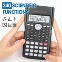 24 Pack Scientific Calculators Bulk, 2-Line Large Screen Display 240 Functions Scientific Calculators for Students, Math Algebra Fraction Calculator for High School College School