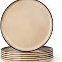 Herogo Ceramic 10.43 Inch Dinner Plates Set of 6, Stoneware Dinnerware Plate Set, Double Reactive Glaze Large Dinnerware Plates for Kitchen, Microwave, Oven & Dishwasher Safe, Cream Khaki