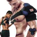 Adjustable Shoulder Brace for Rotator Cuff Tear & PostSurgery Recovery Arm Sling with Ice Pack Pocket, Breathable Compression Sleeve for Sports Injury, Arthritis, Men & Women, 1 Gel Packs, BLACK, Large