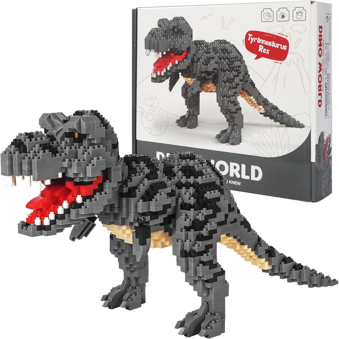 Dinosaur Micro Tyrannosaurus Building Blocks Model, 1530pcs Velociraptor Tyrannosaurus Mini Blocks Toy, The for Boys and Adults