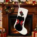 Personalized Dog Stockings Christmas White Knitted Stocking for Dog Pet Plush Stocking Dog Christmas Decorations Dog Christmas Hanging Decor Festive Family Seasonal Party Decoration