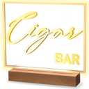 Hoolerry LED Acrylic Bar Table Sign 8" x 10" Neon Acrylic Table Centerpiece, Snack Candy Bar Centerpiece with Stand White Text for Dessert Flower Room Decor