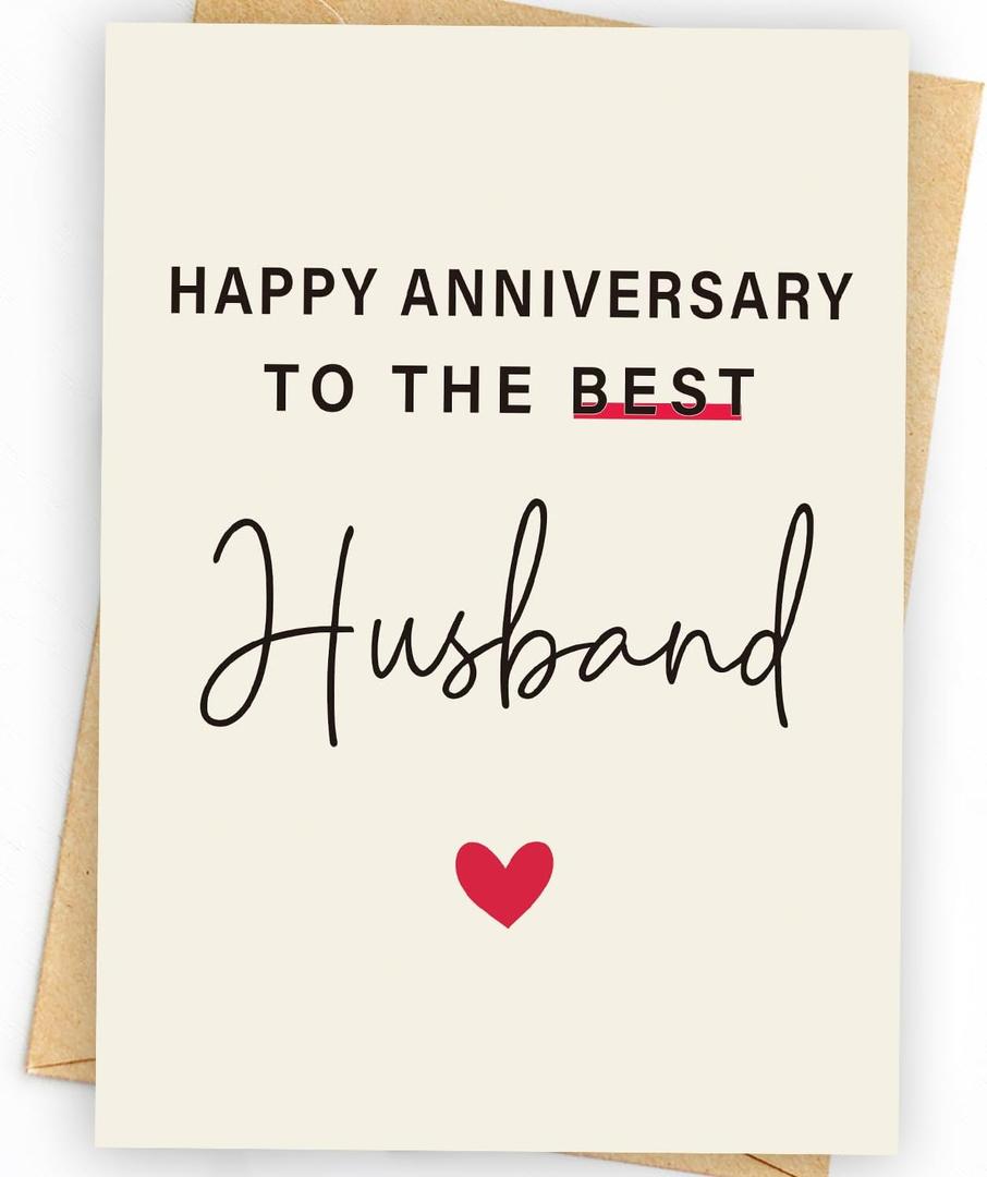 4 x Anniversary Card to Husband | Happy Anniversary Card & Gifts for Men, Husband, Him | Wedding