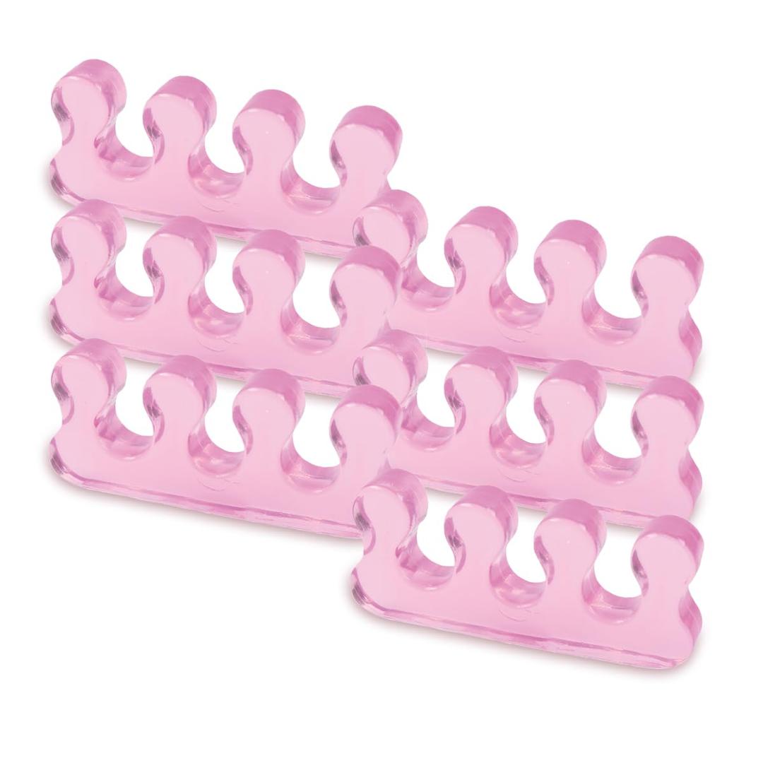 Toe Separators for Pedicure, Gel Toe Spacers for Men and Women Suitable for Overlapping Toes, Bunions, Hammer Toe, Soft Toe Spreader for Separating Toenails or Nails-4pcs (Pink)