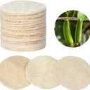 Nogeqi 30 Pcs Natural Loofah Sponge Pads, 2.36 Inch Exfoliating Body Facial Scrub Pads for Makeup & Dead Skin Masks Removal Washing Face, Exfoliator Scrub Brush for Men Women Bath Shower Spa