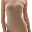 SHAPERX Strapless Shortie Bodysuit for Women Tummy Control Shapewear Seamless Body Shaper with Removable Straps, XXS/XS