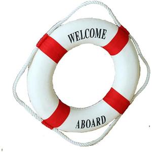 MorroMorn Lifebuoy Wall Hanging Decor - Welcome Aboard Mediterranean Style Home Decoration (Red, 1.00" x 5.50")