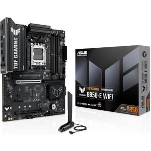 ASUS TUF GAMING B850-E WIFI AMD AM5 B850 ATX motherboard, DDR5, PCIe 5.0 Ready, M.2 slots x3, Wi-Fi 6E, 2.5Gb Ethernet, DisplayPort, HDMI,USB 20Gbps Type-C, USB 10Gbps Type-C, BIOS FlashBack, AuraSync