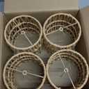 4 PCS Rattan Lamp Shades, Clip-on Rattan Lamp Shade, Chandelier Candle Bulb Lampshade, Natural Touch Hand Woven Lampshade for Chandeliers, Pendants, Wall Sconces, 5.1 x 5.1 in
