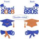 3 x Double Sided Graduation Centerpiece 16PCS Congrats Grad Party Favors Glitter Table Top Supplies Blue Orange