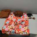 70s Disco Outfits for Men 70's Retro Clothes Shirt Bell Bottom Pants Vintage Hip Hop Costume with Wig Accessories (Large, Orange Floral)